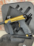 Used Infamous / Planet Eclipse CS2 Paintball Gun - Gold / Black w/ Deuce Trigger & 2 FL Inserts