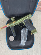 Used Shocker CVO Paintball Gun - Dust Olive/Polished Gold