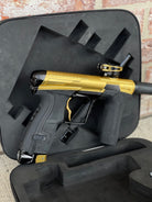 Used Infamous / Planet Eclipse CS2 Paintball Gun - Gold / Black w/ Deuce Trigger & 2 FL Inserts