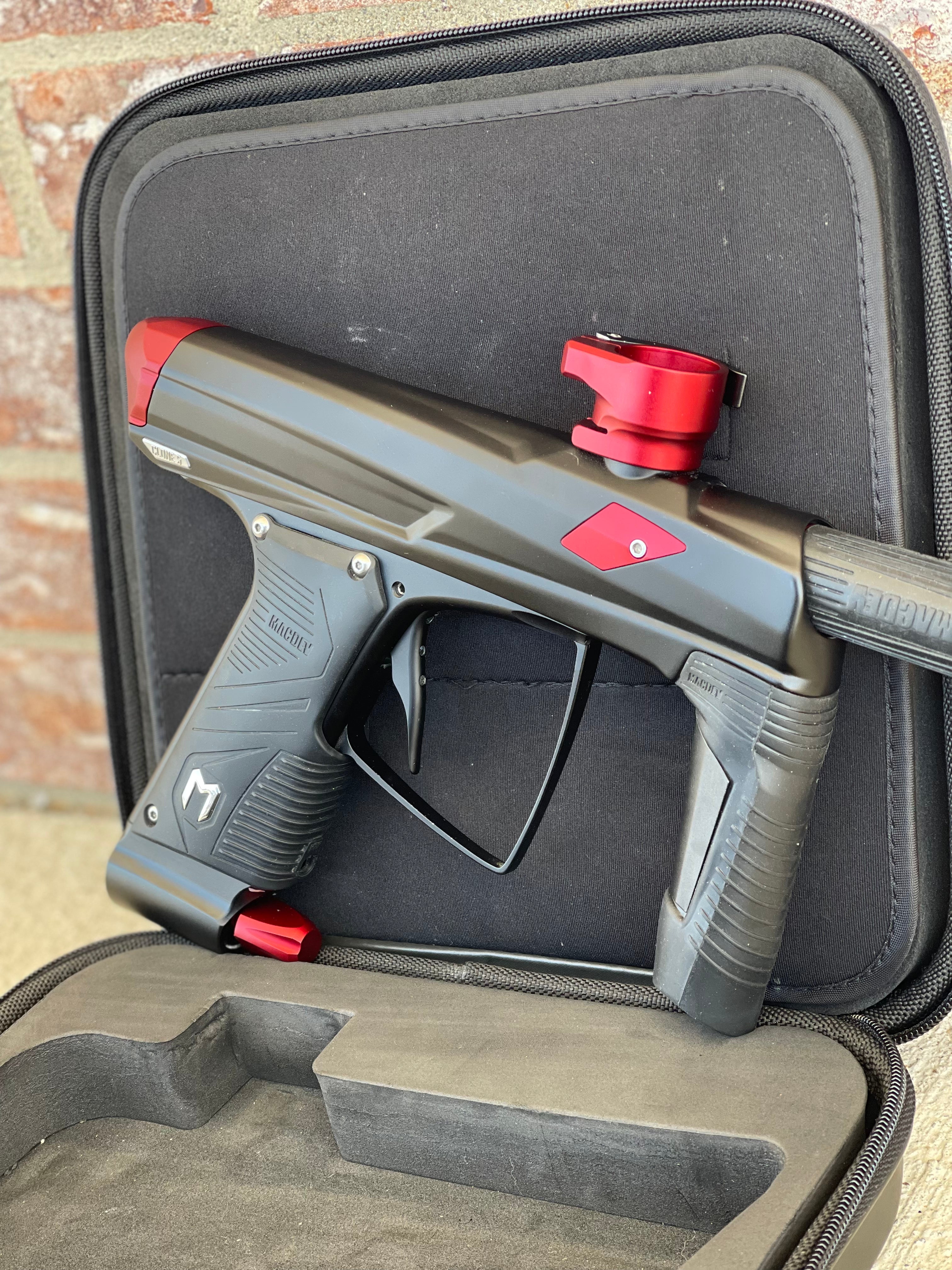 Used MacDev Clone 5S Paintball Gun - Dust Black/Red with Infinity Drive