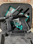 Used Planet Eclipse Geo 4 Paintball Gun - Black/Pewter w/ Infamous Deuce Trigger and 3 FL Backs