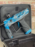 Used HK Army T-Rex VCOM Paintball Gun - Dust Blue Hand Engraved Oliver Lang Series w/ VIS Engine, Full HK Army XV Barrel Kit & Pressure Tester