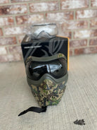 Used V-Force Grill SE Paintball Mask - Woodland Camo w/ 2 Lenses, Visor, and Soft Goggle Bag