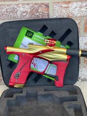 Used Planet Eclipse Lv1.6 Paintball Gun - Fire Opal w/Red Infamous Deuce Trigger and 2 grips