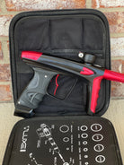 Used DLX Luxe Ice Paintball Gun - Dust Black / Dust Red w/ Infamous Deuce Trigger and 3 Freak Inserts