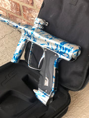 Used SP Shocker RSX Paintball Gun - Silver/Blue Splash