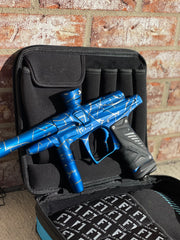 Used Bob Long G6R OLED Paintball Gun - Z Cut - Blue/Silver Splash