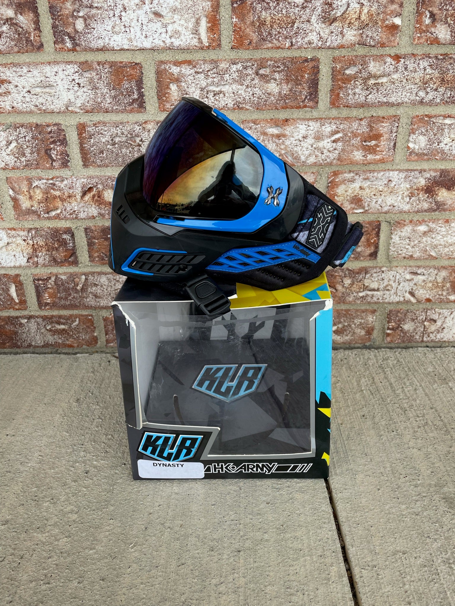 Used HK Army KLR Paintball Mask - Dynasty (Black with Blue Accents)