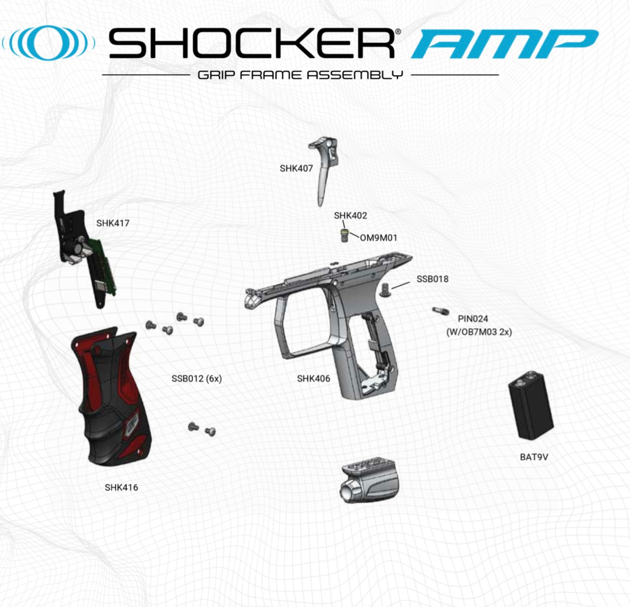 Shocker AMP Grip Kit - Blue — Pro Edge Paintball