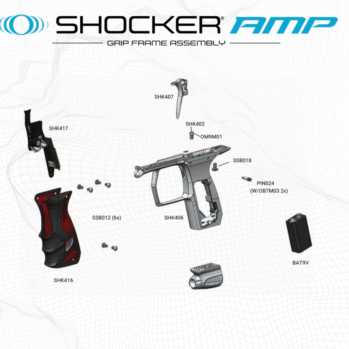 SP Shocker Amp Grip Frame Parts List - Pick the Part You Need!