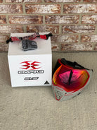 Used Empire EVS Paintball Mask - Grey/Red - w/ 2 additional Head Straps