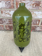 Used Infamous Skeleton Air 90/4500 Paintball Tank- Olive/Black *Bottle Only*