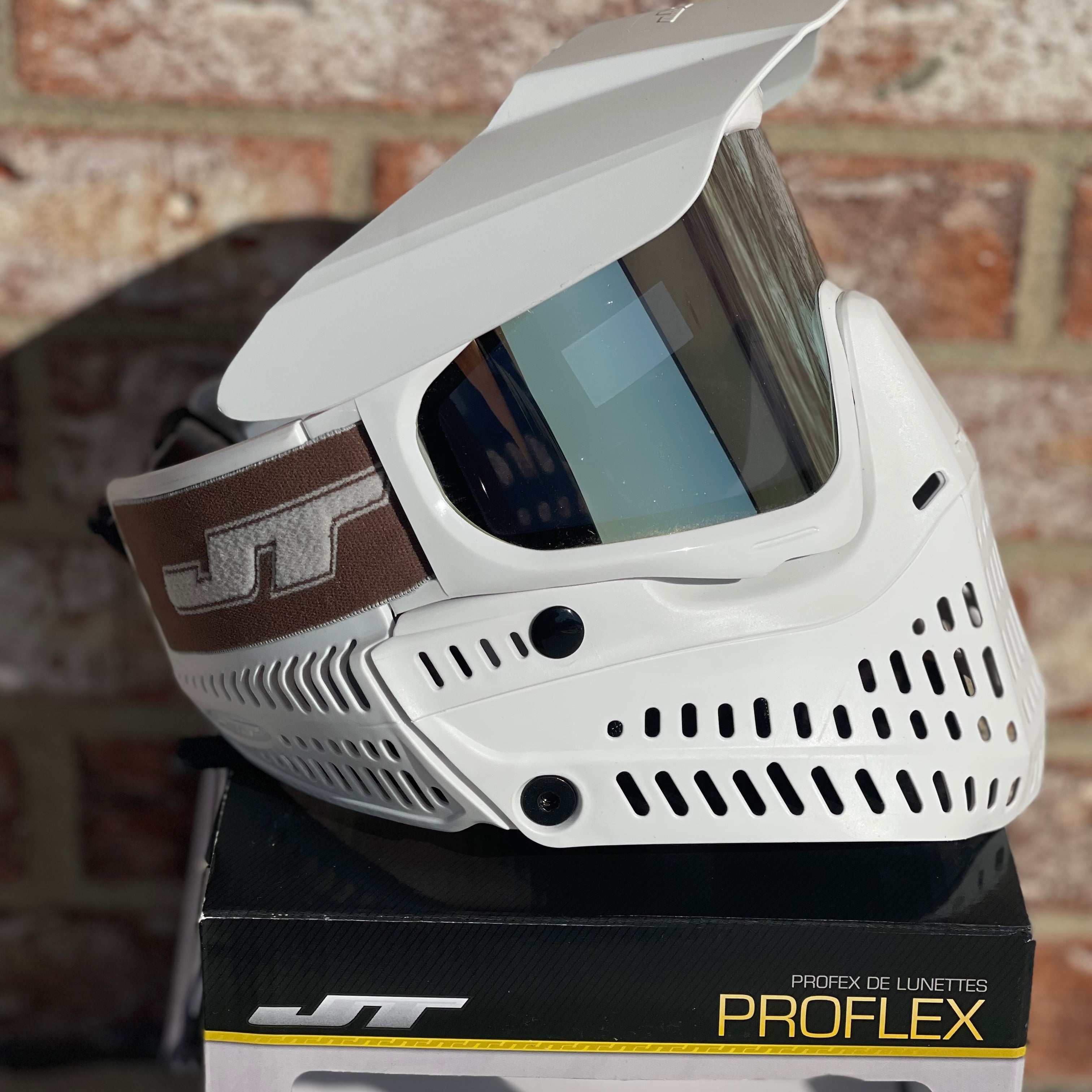 Used JT Proflex Paintball Mask - LE White w/Goggle Bag