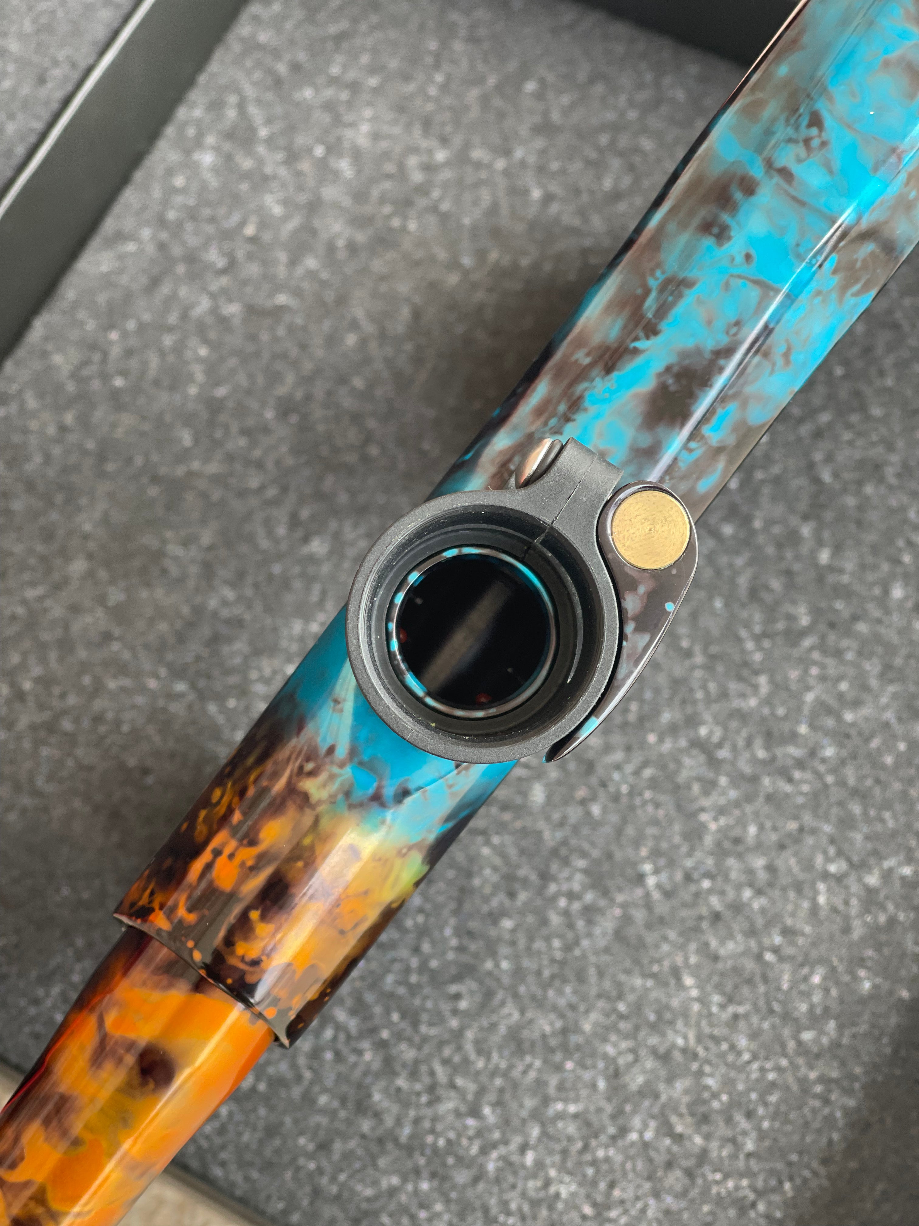 Used Empire Axe 2.0 Paintball Gun - Acid Wash Custom Anno (Orange Teal)