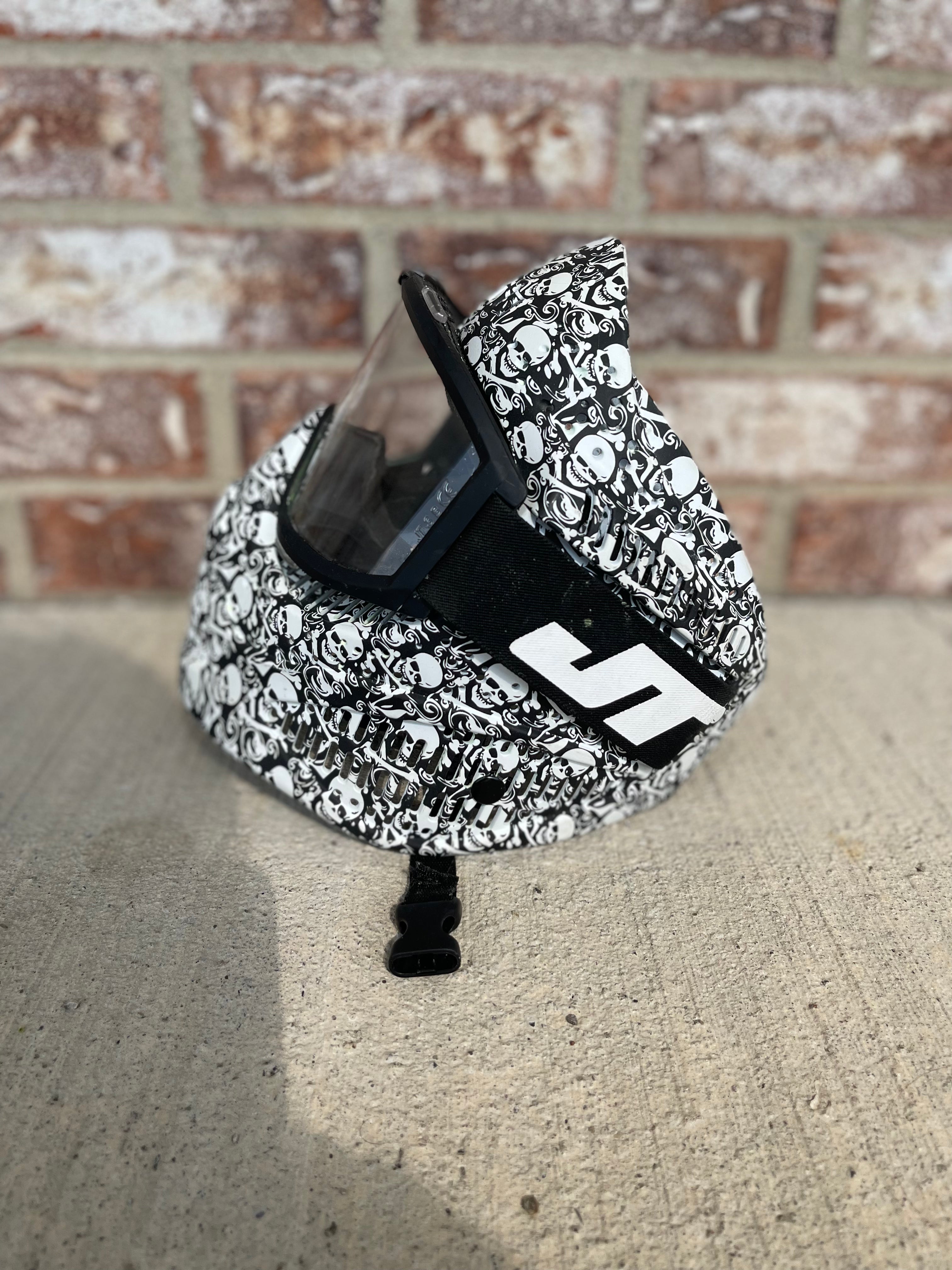 Used JT Paintball Mask - Black/White Skulls