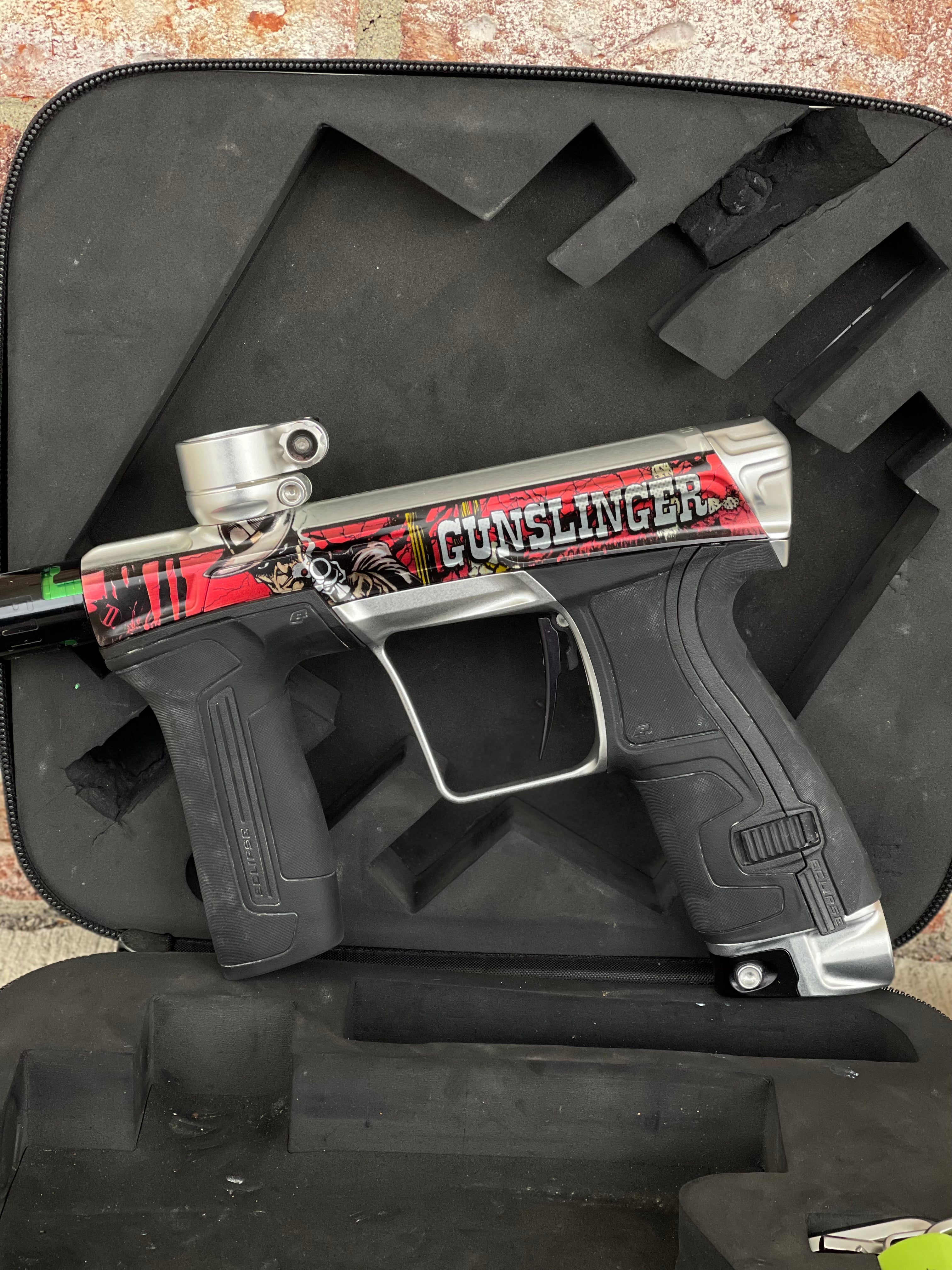 Used Planet Eclipse CS2 Paintball Gun - Gunslinger (Red/Black) LE #19 of 20 w/ Full Acculock Barrel Kit