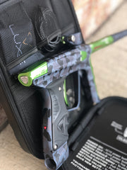 Used DLX Luxe X Paintball Gun - Urban Camo with Lime Accents