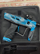 Used HK Army T-Rex VCOM Paintball Gun - Dust Blue Hand Engraved Oliver Lang Series w/ VIS Engine, Full HK Army XV Barrel Kit & Pressure Tester