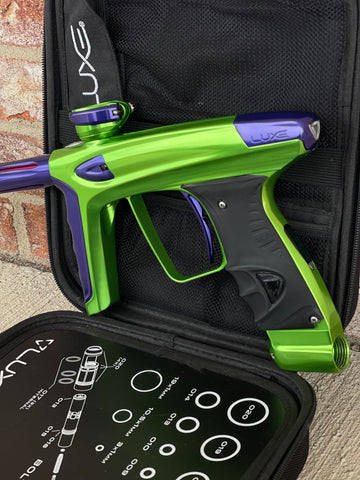 Used DLX Luxe ICE Paintball Gun - Polished Green / Polished Purple