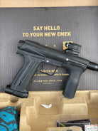 Used Planet Eclipse Emek 100 Paintball Gun - Black - Core Hyper Deuce Trigger, Hair 45 Trigger Valve, POPS ASA, and Exalt Thumbscrew