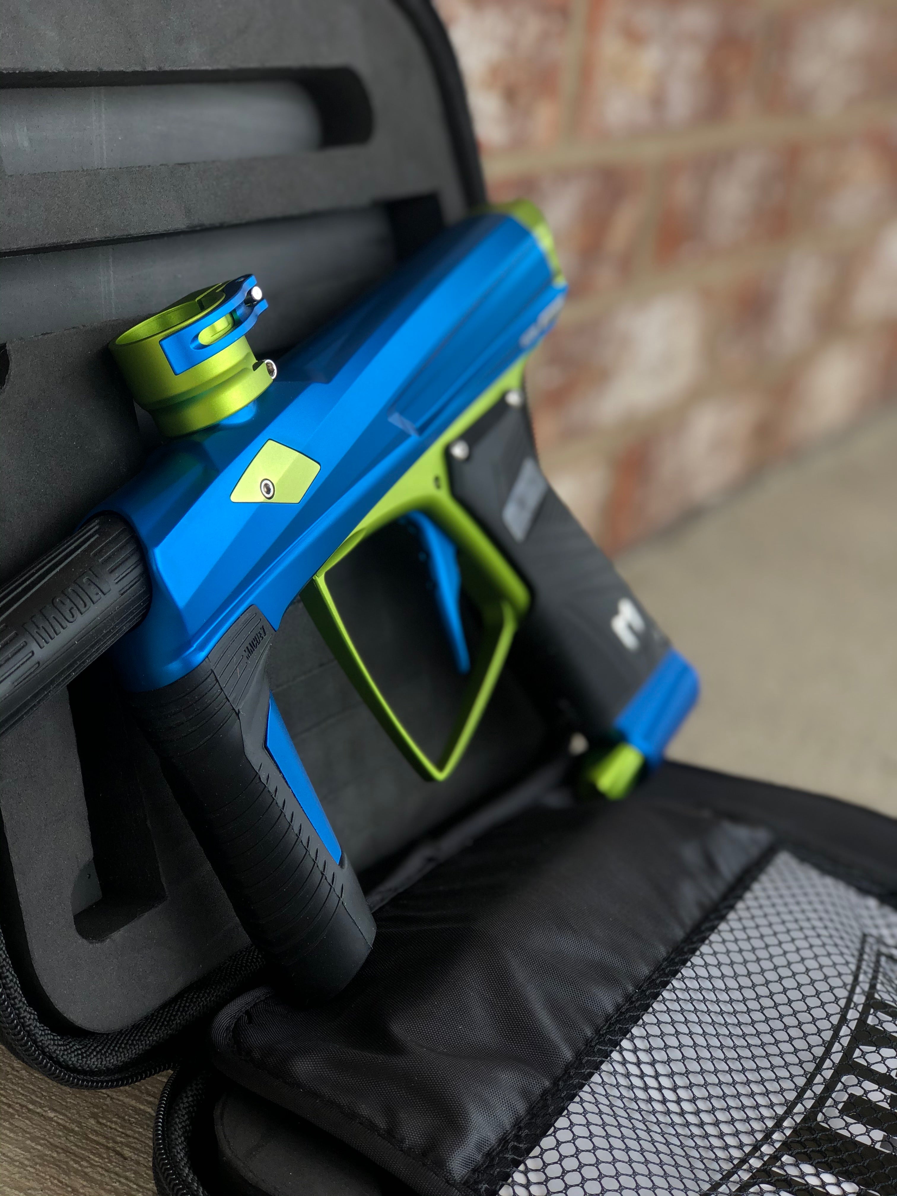 Used MacDev Clone 5 Infinity Paintball Gun - Aqua/Lime