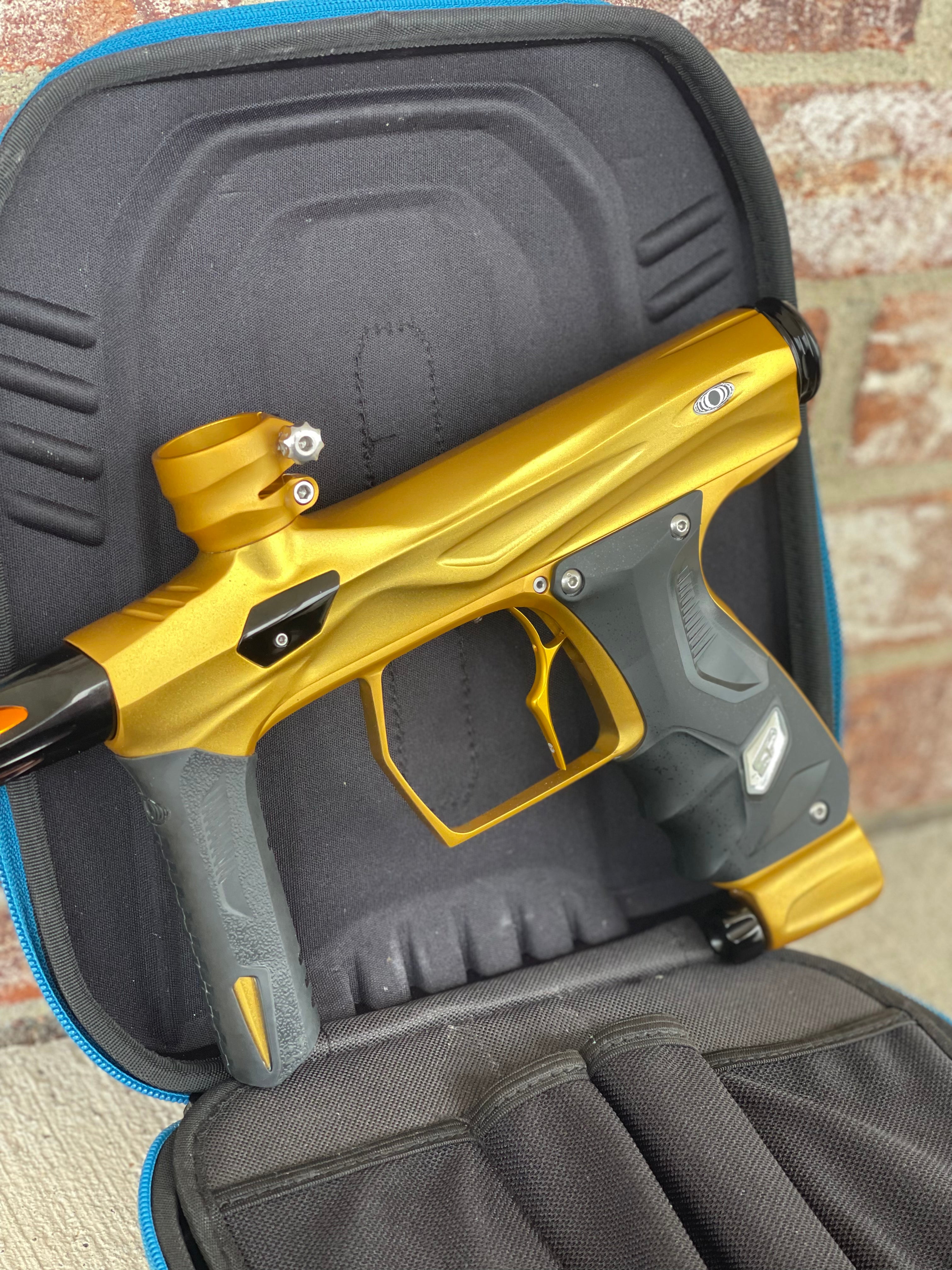 Used Shocker Amp Paintball Gun - Gold w/ Infamous Deuce Trigger