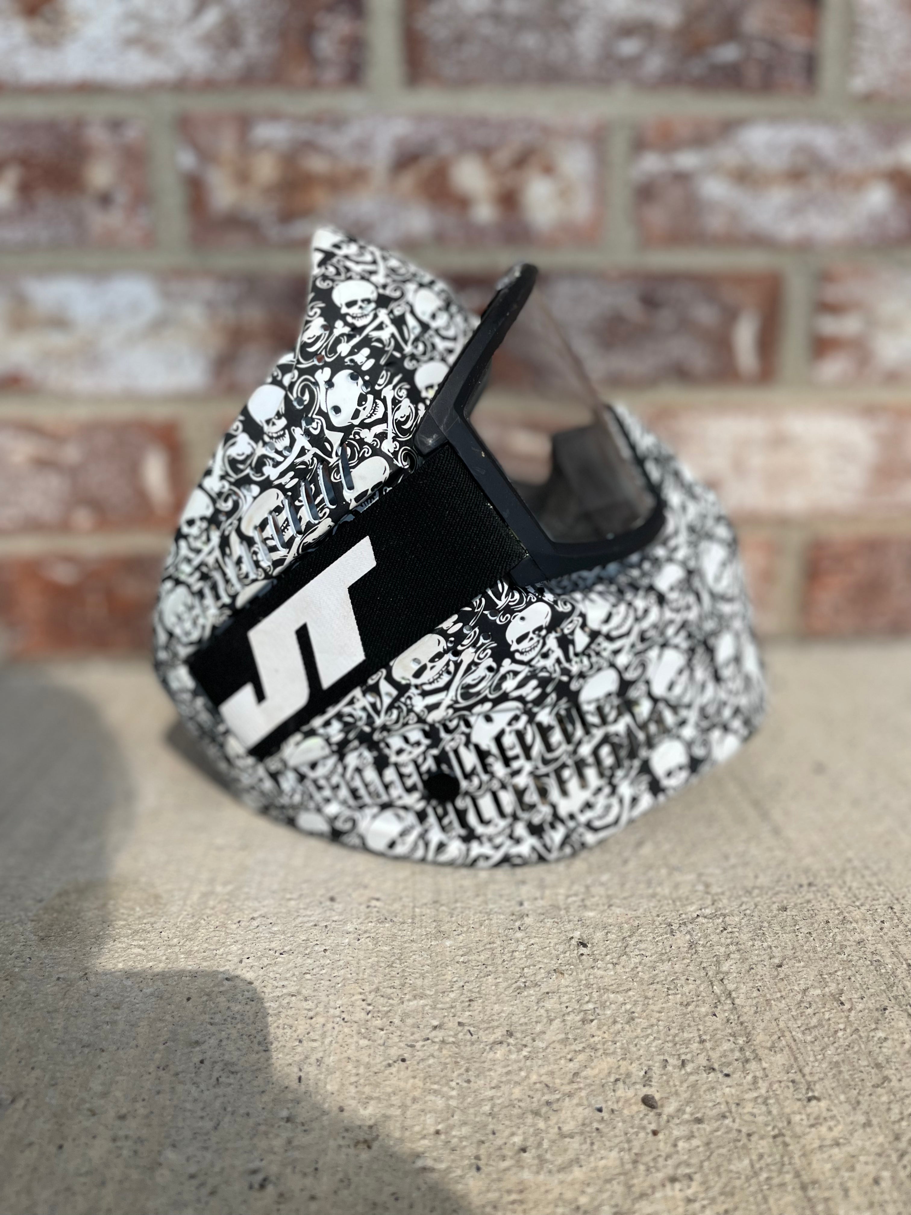 Used JT Paintball Mask - Black/White Skulls