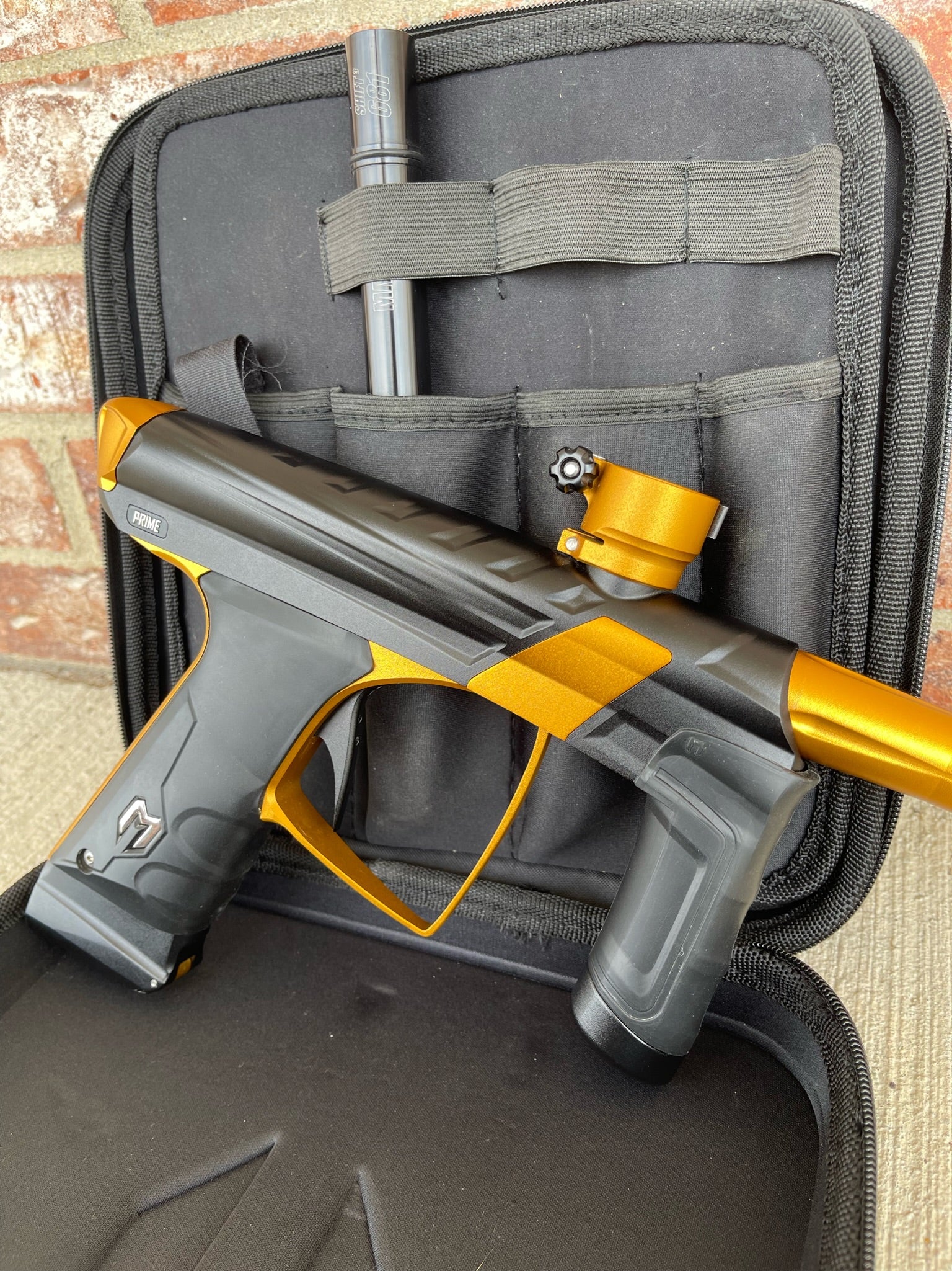 Used MacDev Prime XTS Paintball Gun - Dust Black/Gold