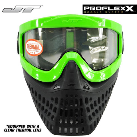 JT Proflex X Thermal Paintball Mask - Lime Frame and Strap w/ Quick Change System