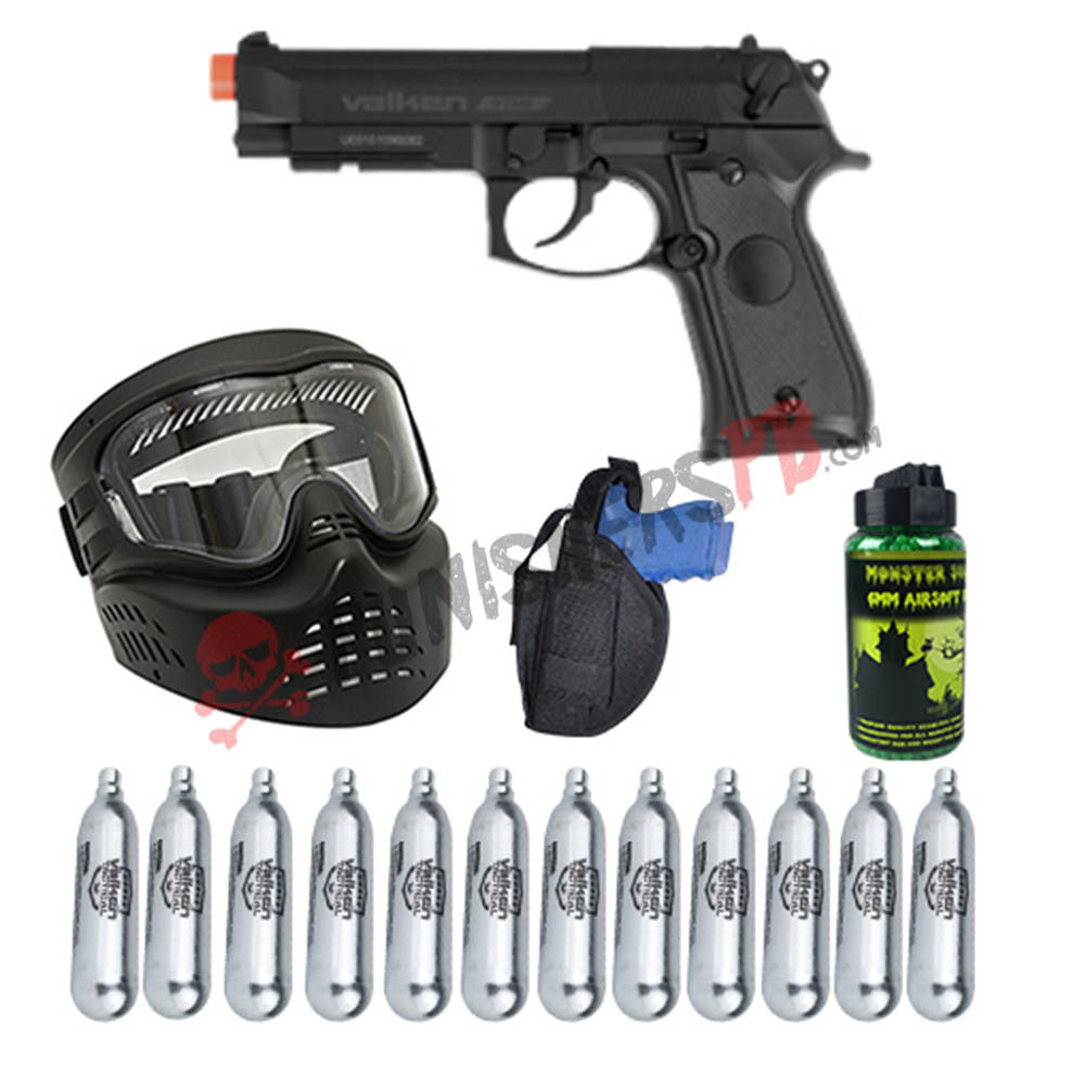 Valken Tactical Semi Auto Airsoft Pistol Starter Package Kit