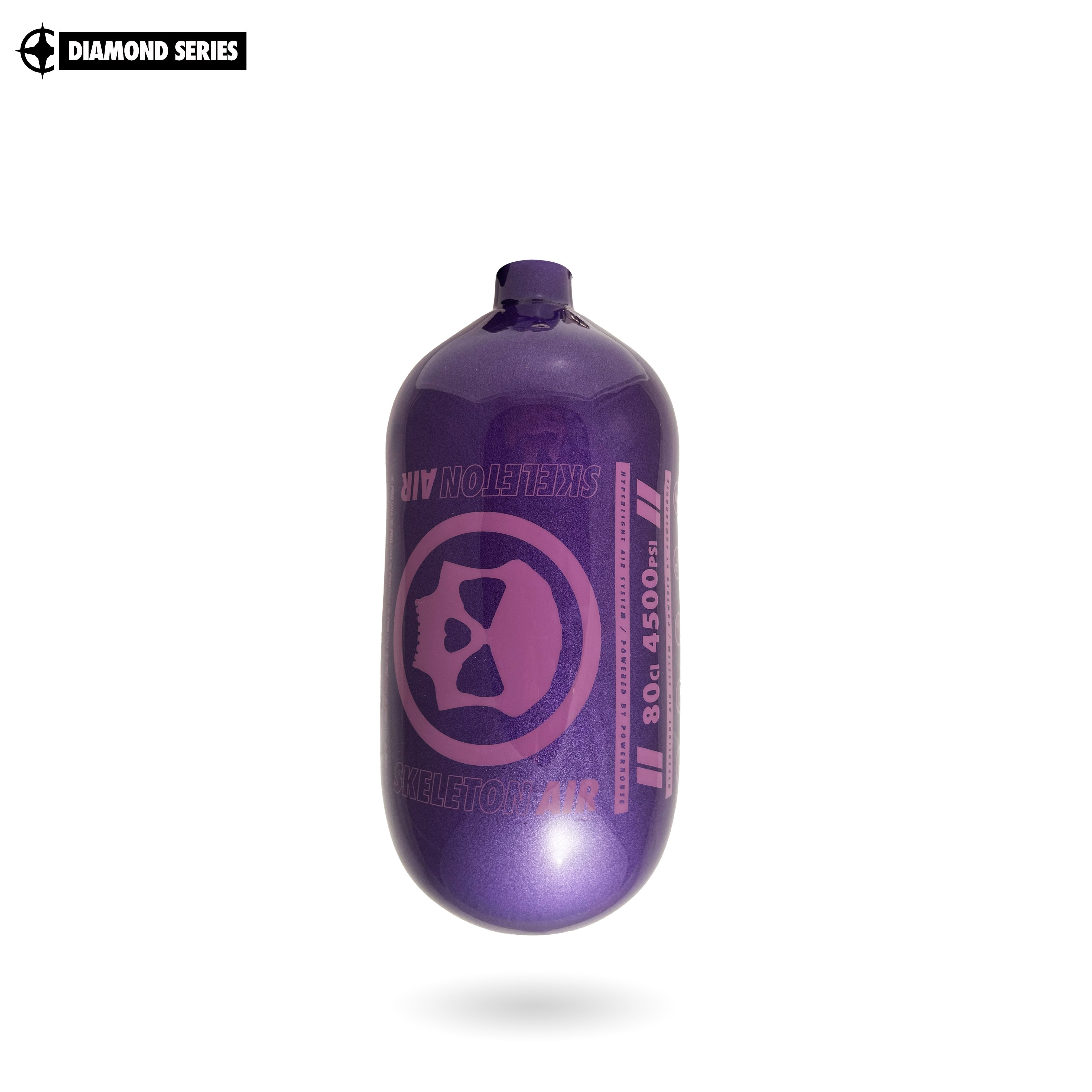 Infamous Skeleton Air "Hyperlight" Paintball Tank BOTTLE ONLY - Diamond Series - Purple / Purple - 80/4500 PSI