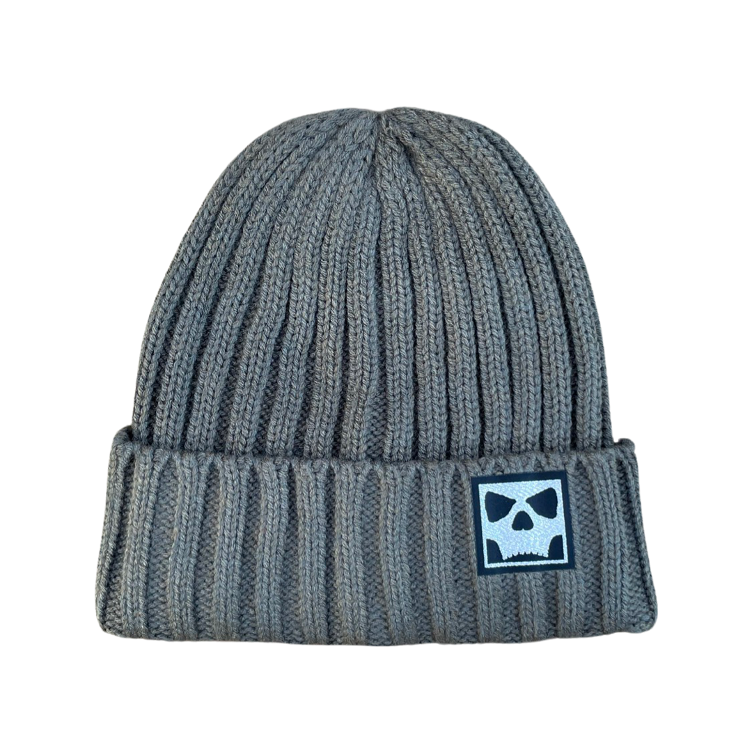 Infamous Knit Beanie -Ribbed Skull - Olive