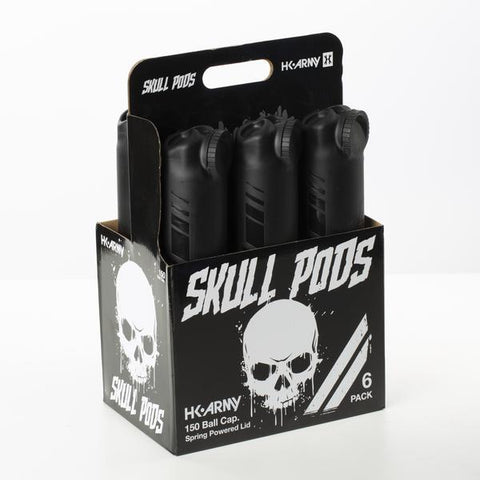 HK Army Skull Paintball Pods - Black (150 Round) - 6 Pack