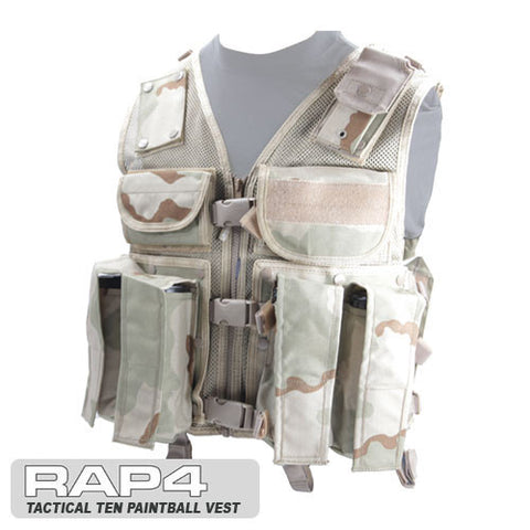 Tactical Ten Paintball Vest (Regular Size) Desert Camo