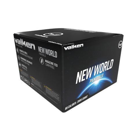 Valken New World 2-Tone 0.68 Cal Paintballs - Blue/Brown Shell - Yellow Fill - 2000 Count